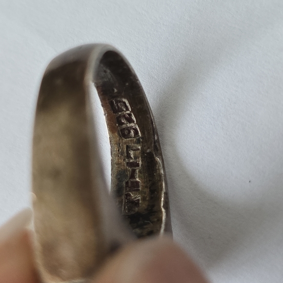 Onyx Band Stacker 925  Sterling Silver ring - Picture 7 of 8